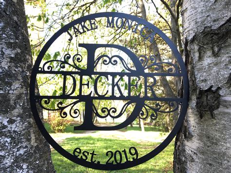 outdoor initial house metal sign|personalized outdoor hanging metal signs.